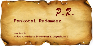 Pankotai Radamesz névjegykártya